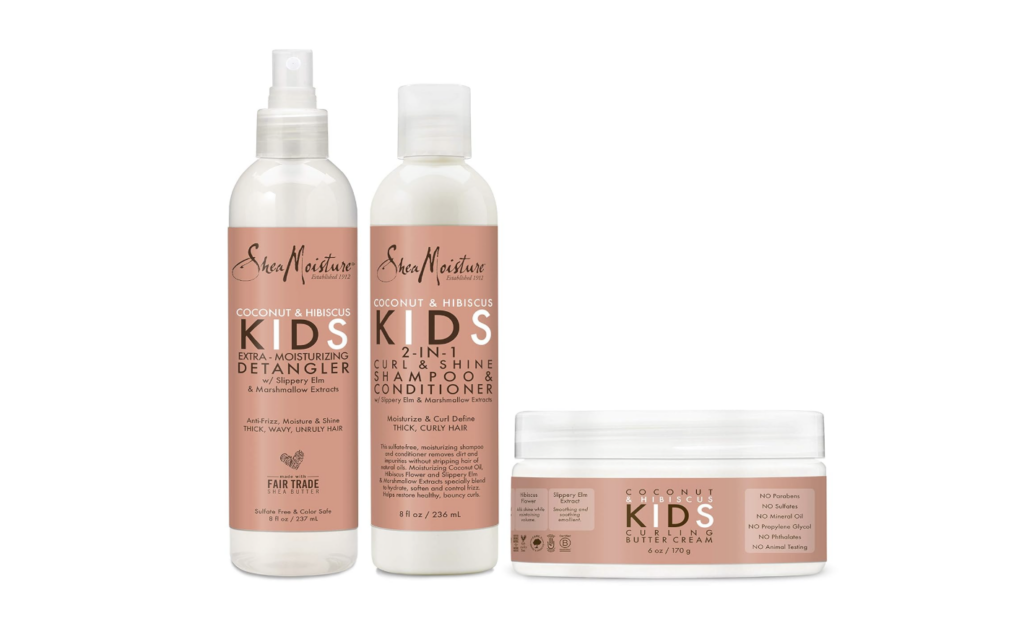 best kids shampoo, 
SheaMoisture Kids Extra Moisturizing Detangler, 2-In-1 Curl & Shine Coconut Hibiscus Shampoo & Conditioner